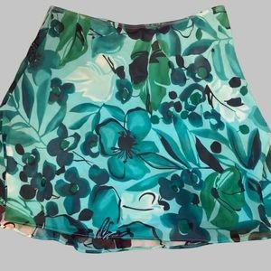 Blue floral print skirt